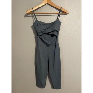 Live The Process Jumpsuit Womens Small Petite Corset Cutout Unitard Made USA